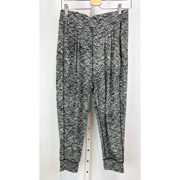 FREE PEOPLE Size S Harlow Harem Jogger Pants Marled Chevron Gray - Picture 1 of 10